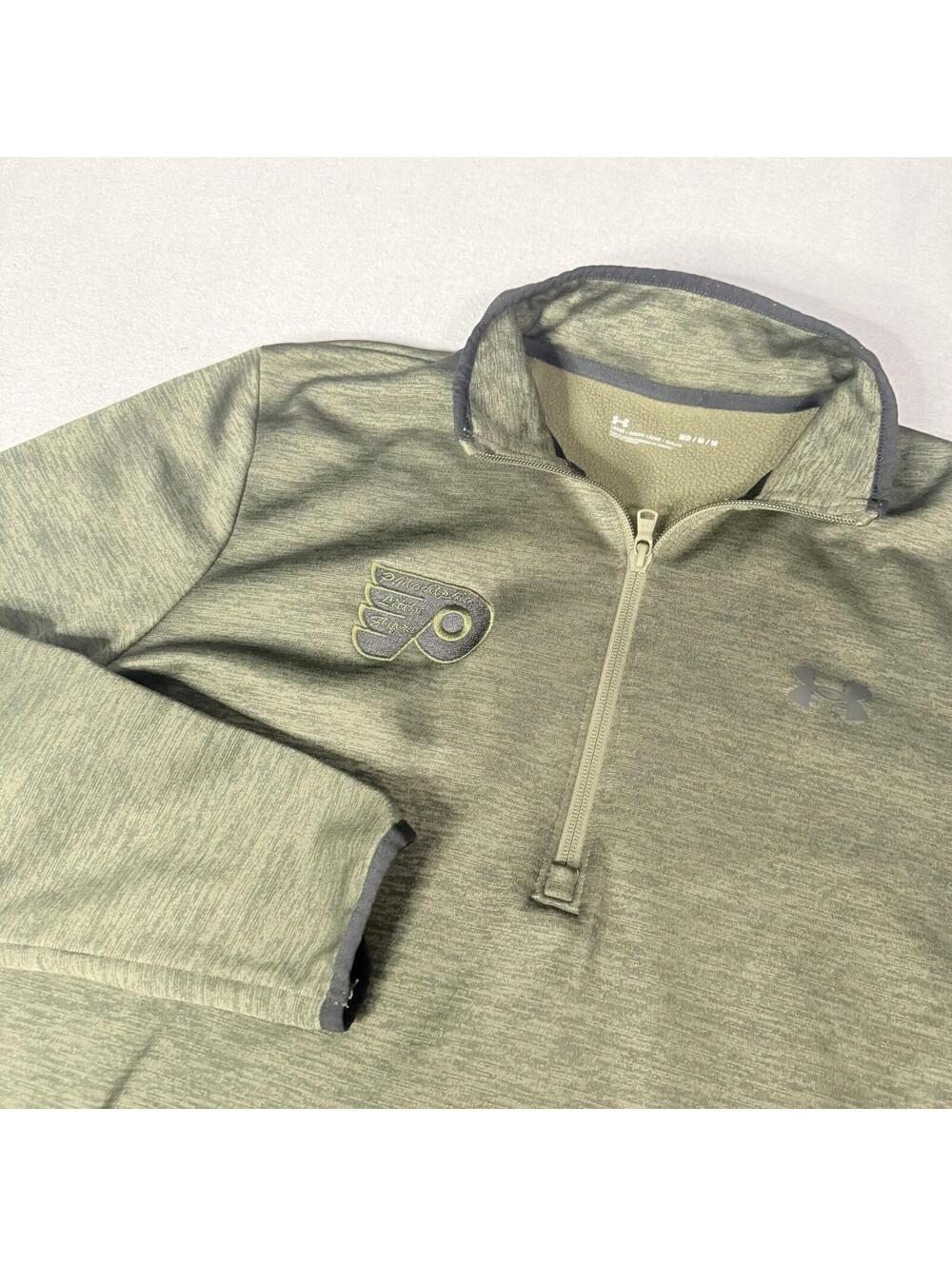 Under Amour Philly Flyers Olive Green Fleece Quarter Zip Men’s Medium Pullover